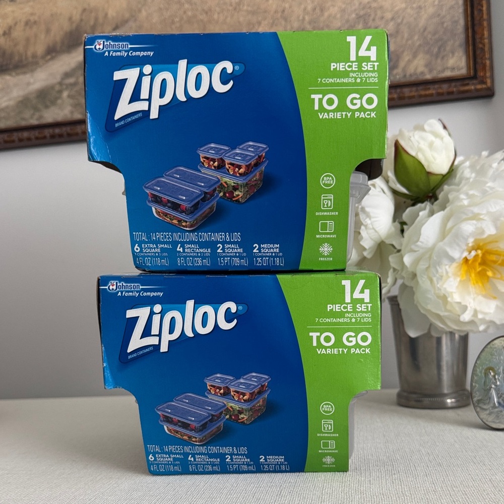 2 NEW Ziploc To Go Variety Pack - 14-Piece Set